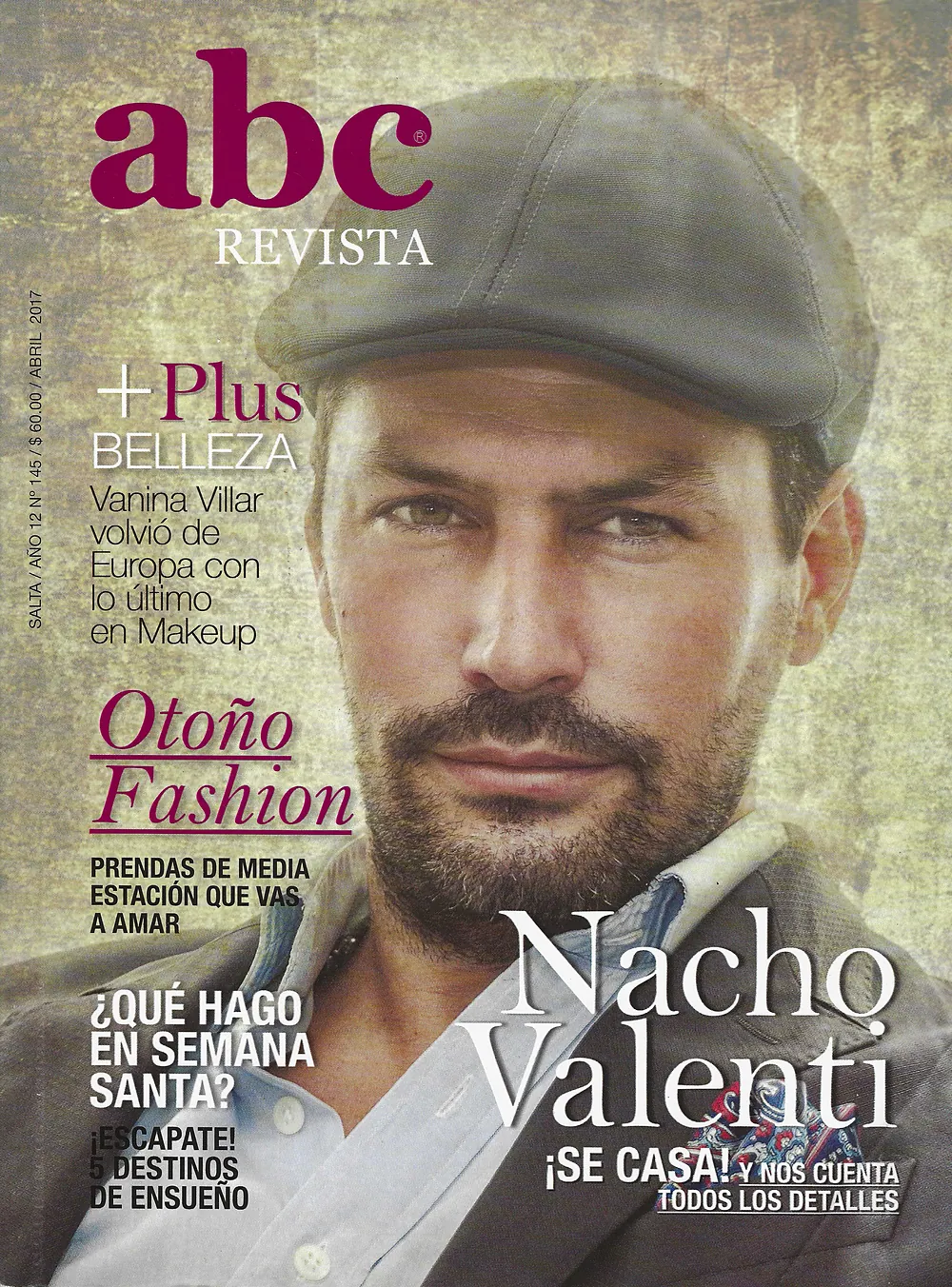 abc Revista cover, April 2017, Nacho Valenti Lacroix in a flat cap