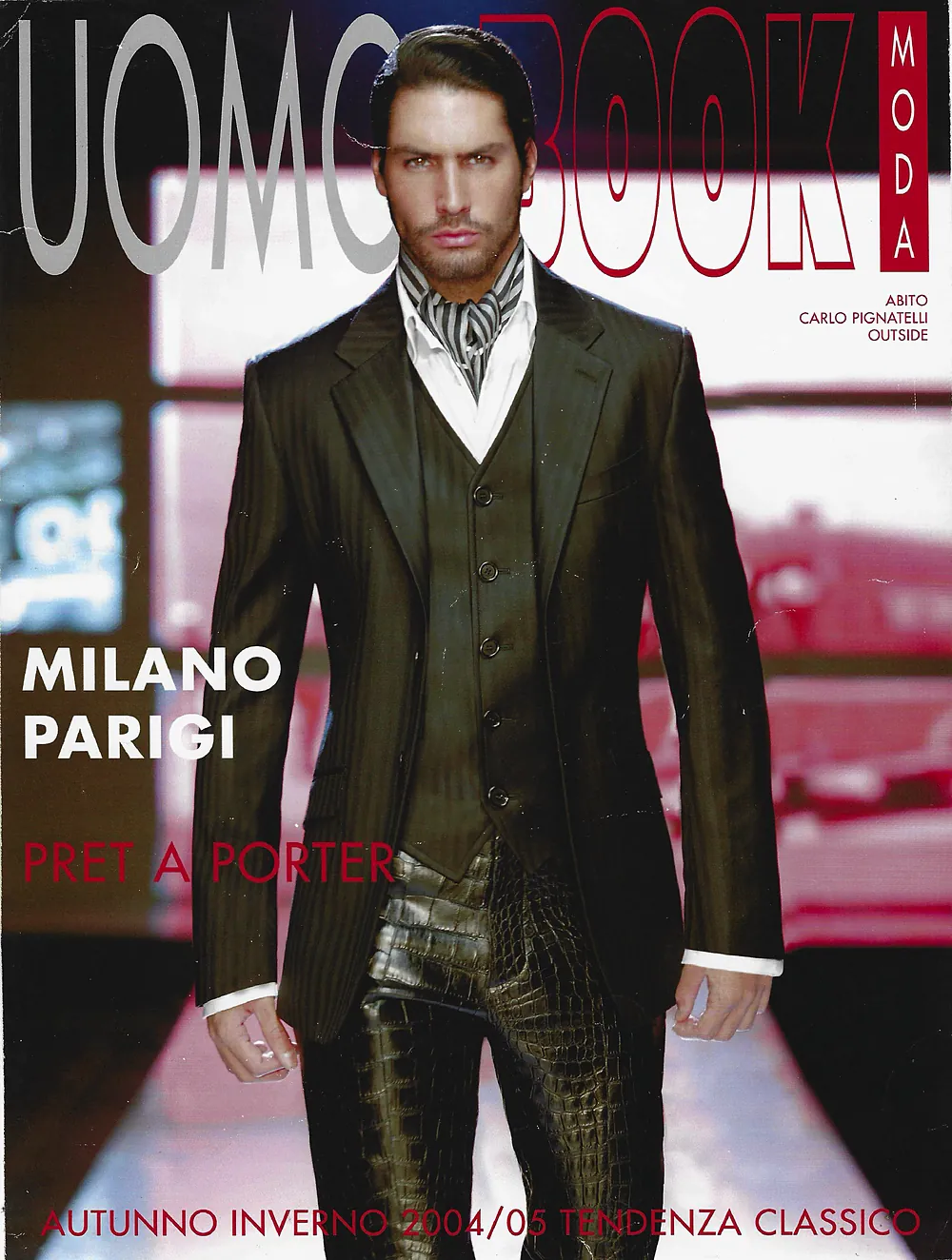Uomo Book Moda cover, Autumn Winter 2004/05, Nacho Valenti Lacroix in Carlo Pignatelli